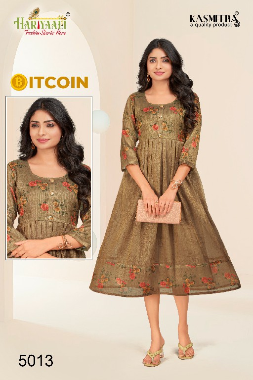 Hariyaali Bitcoin Vol-5 Wholesale Tissue Silk And Negative Print Kurtis Combo