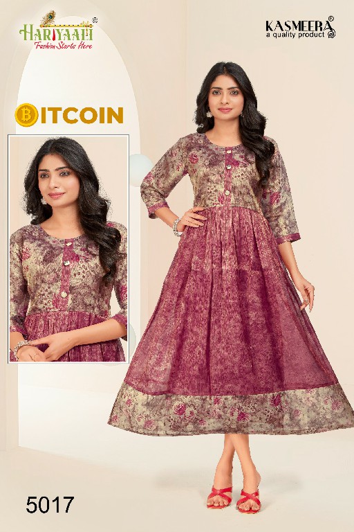 Hariyaali Bitcoin Vol-5 Wholesale Tissue Silk And Negative Print Kurtis Combo