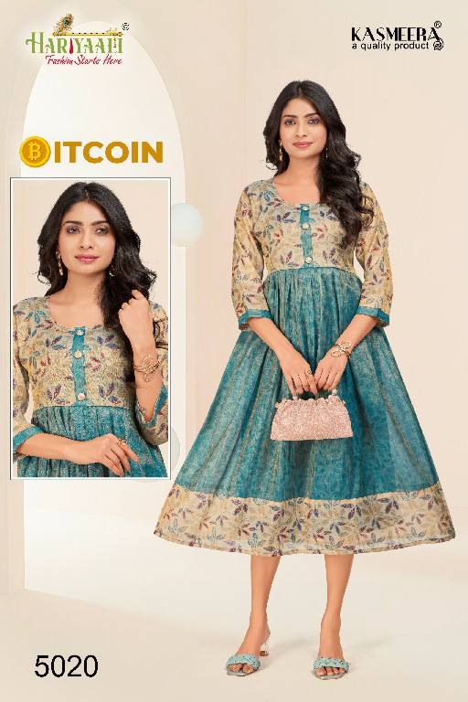 Hariyaali Bitcoin Vol-5 Wholesale Tissue Silk And Negative Print Kurtis Combo