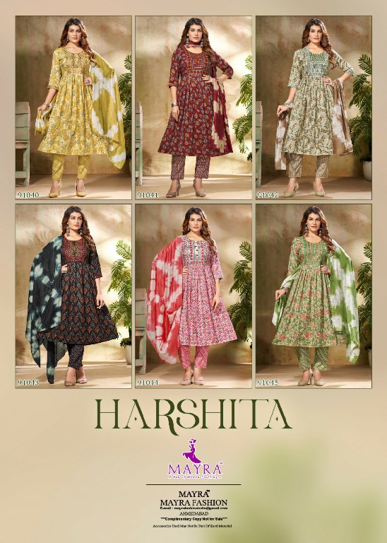 Mayra Harshita Wholesale Capsuil Pritn Umbrella Kurtis With Pant And Dupatta