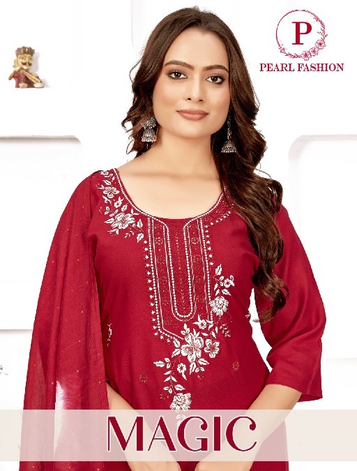 Pearl Fashion Magic Wholesale Viscose Rayon Kurti With Pant And Dupatta