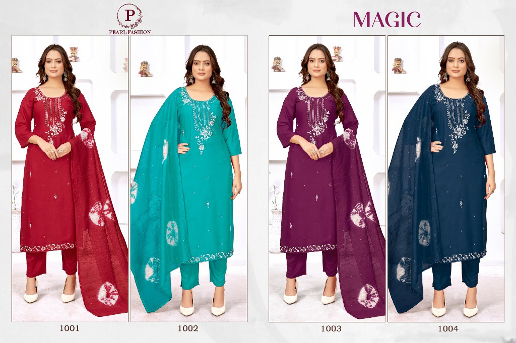 Pearl Fashion Magic Wholesale Viscose Rayon Kurti With Pant And Dupatta