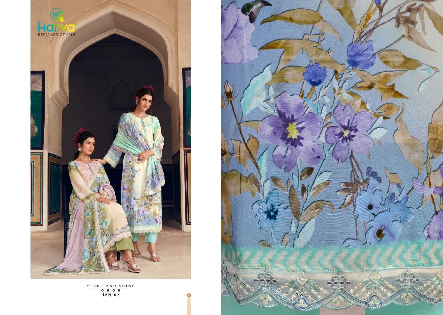 jannat by karva designer kapil fab colour print viscose ladies suits