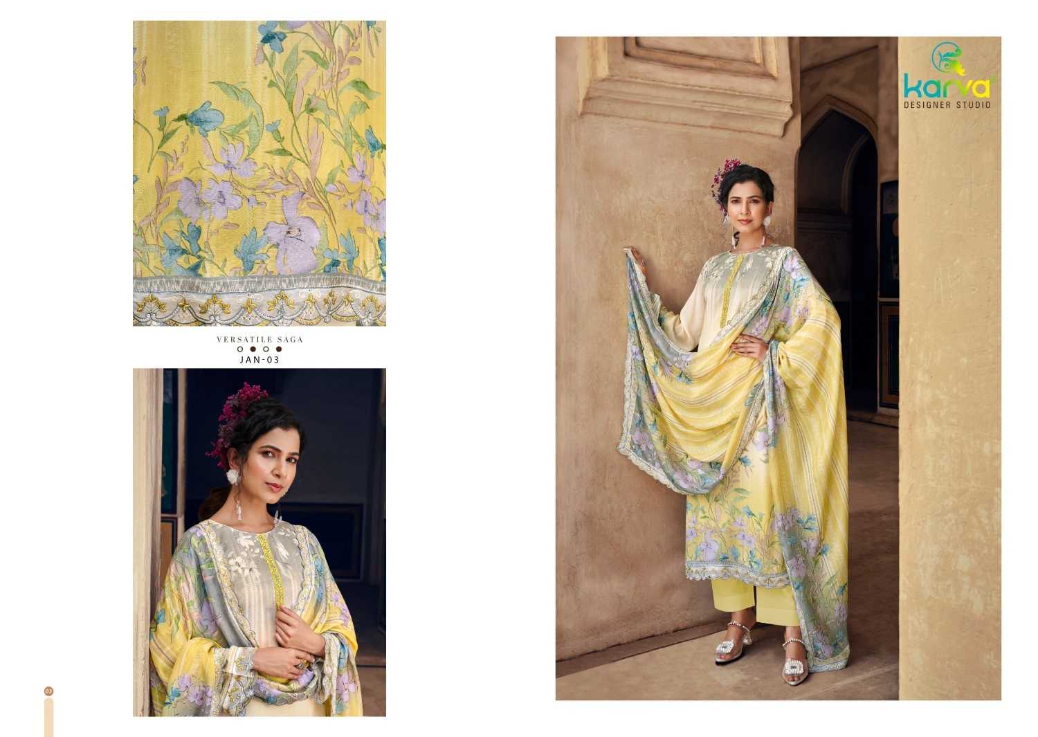 jannat by karva designer kapil fab colour print viscose ladies suits