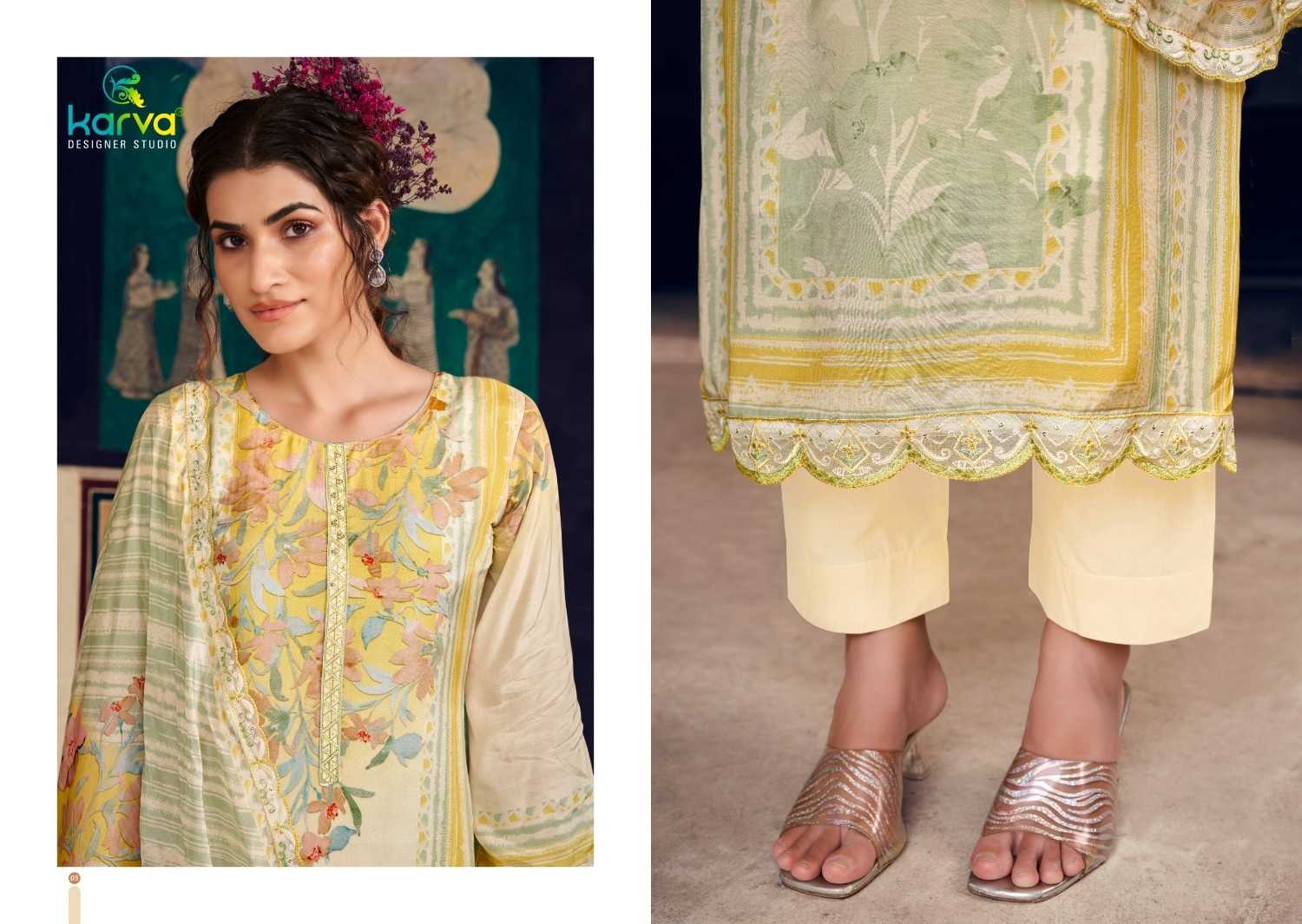 jannat by karva designer kapil fab colour print viscose ladies suits