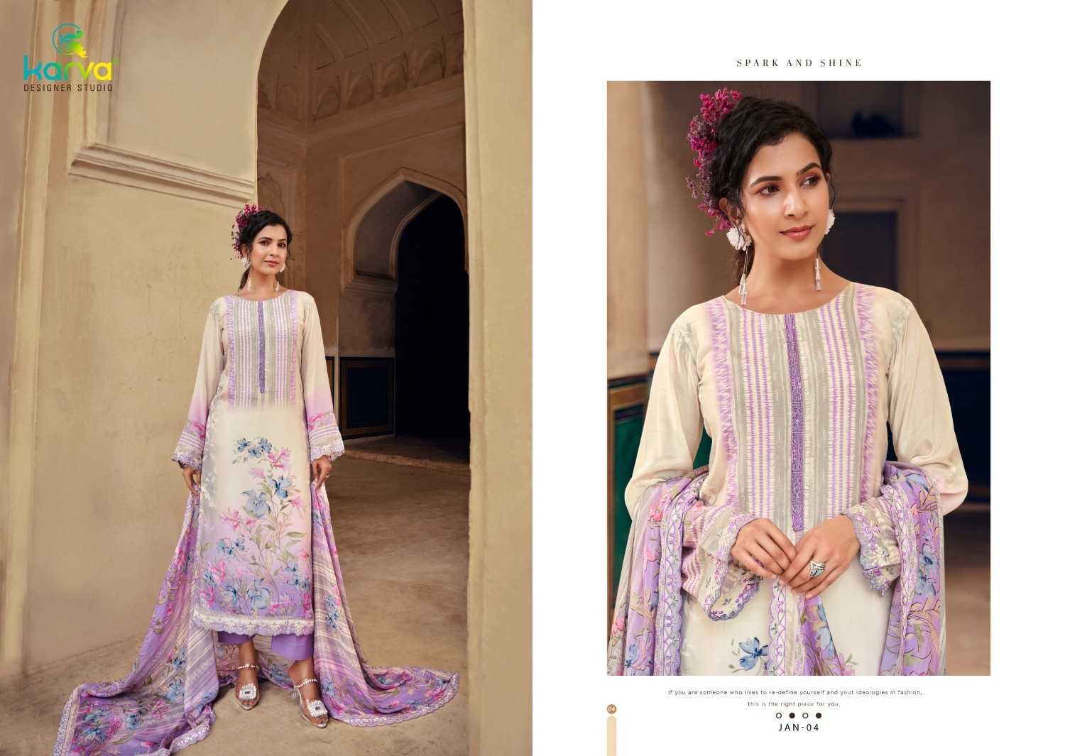 jannat by karva designer kapil fab colour print viscose ladies suits