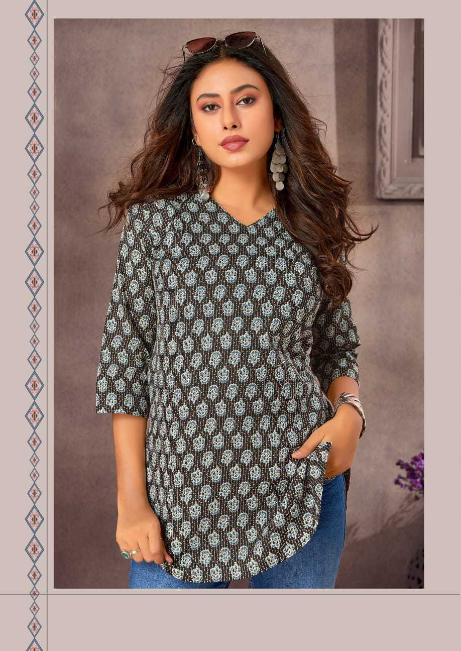 navjivan vol 3 by dl textile unique print cotton readymade short tops