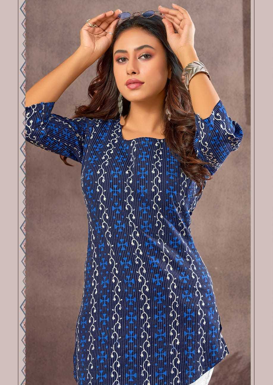 navjivan vol 3 by dl textile unique print cotton readymade short tops