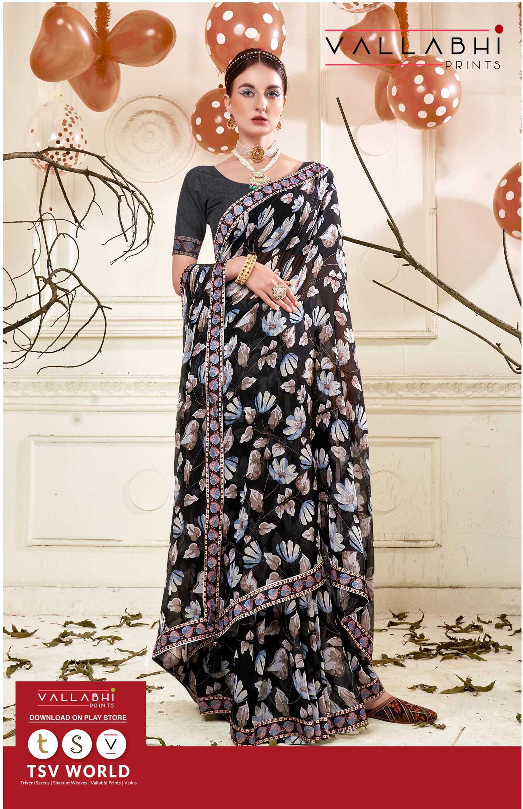 siwi vol 8 by vallabhi beautiful printed georgette saree for women