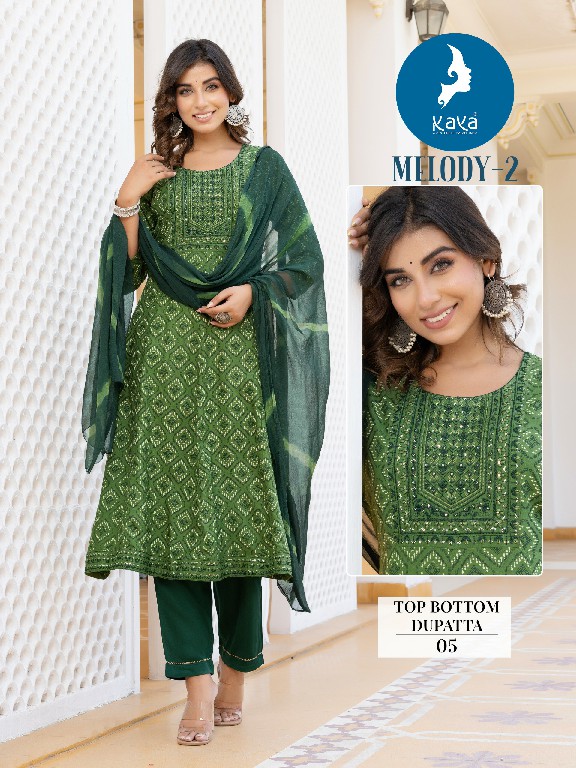 kaya melody vol 2 hit design rayon thread work readymade big size 3pcs dress