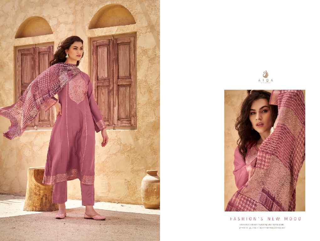 aiqa lifestyle mira muslin silk solid design party wear pakistani dress