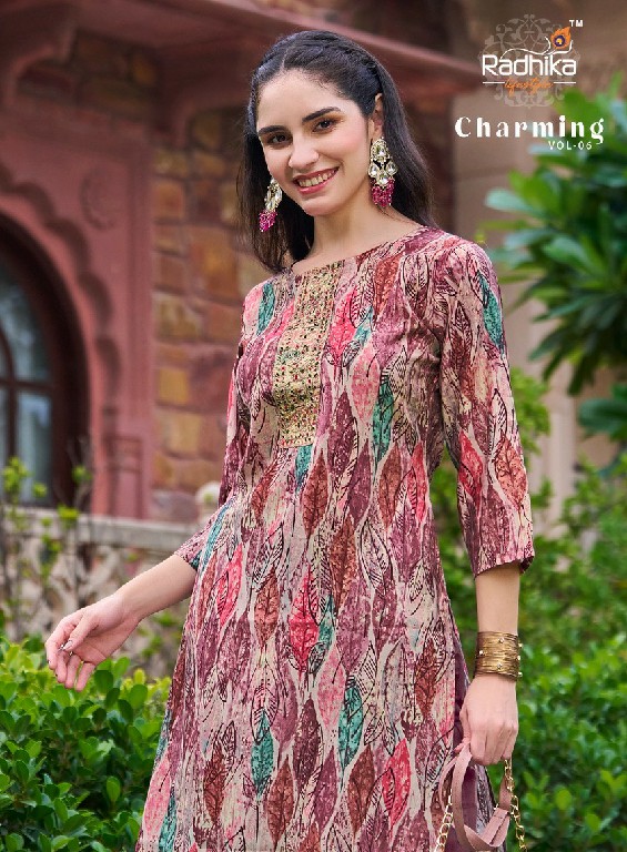 RADHIKA LIFESTYLE CHARMING VOL 6 READYMADE STRAIGHT KURTI CATALOG