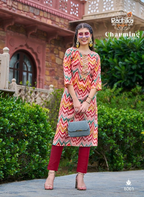 RADHIKA LIFESTYLE CHARMING VOL 6 READYMADE STRAIGHT KURTI CATALOG