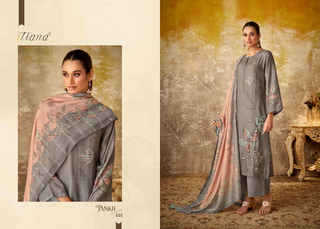 Itrana Pankh Wholesale Muslin Silk With Hand Work Salwar Suits