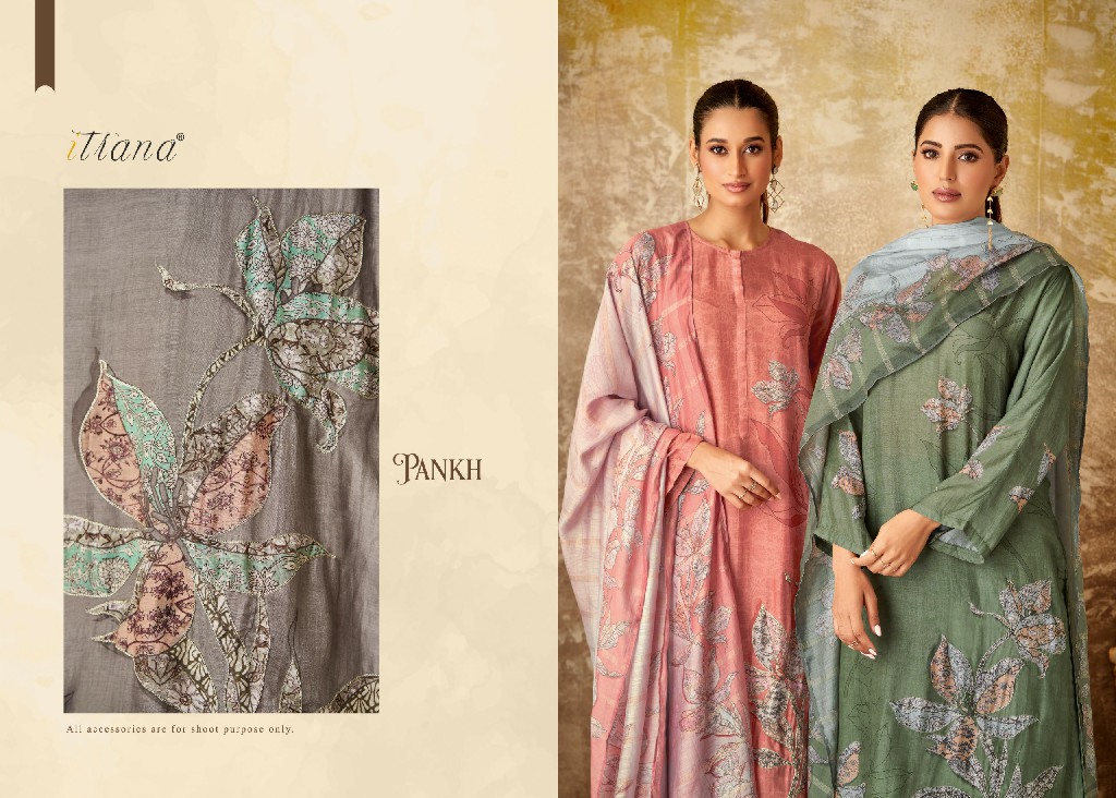 Itrana Pankh Wholesale Muslin Silk With Hand Work Salwar Suits