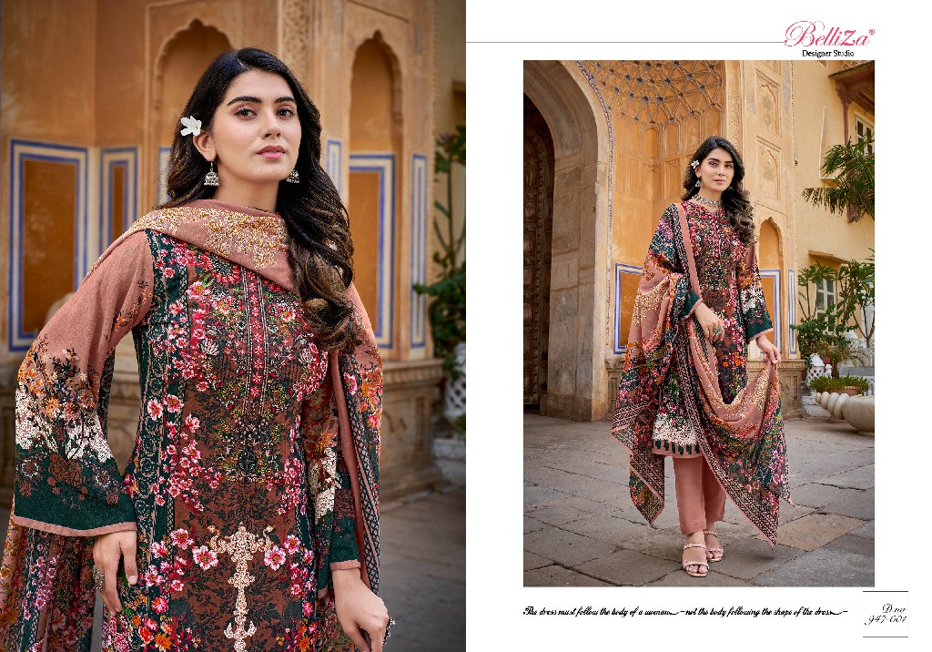 Belliza Riwayat Wholesale Pure Viscose Rayon With Self Embroidery Dress Material