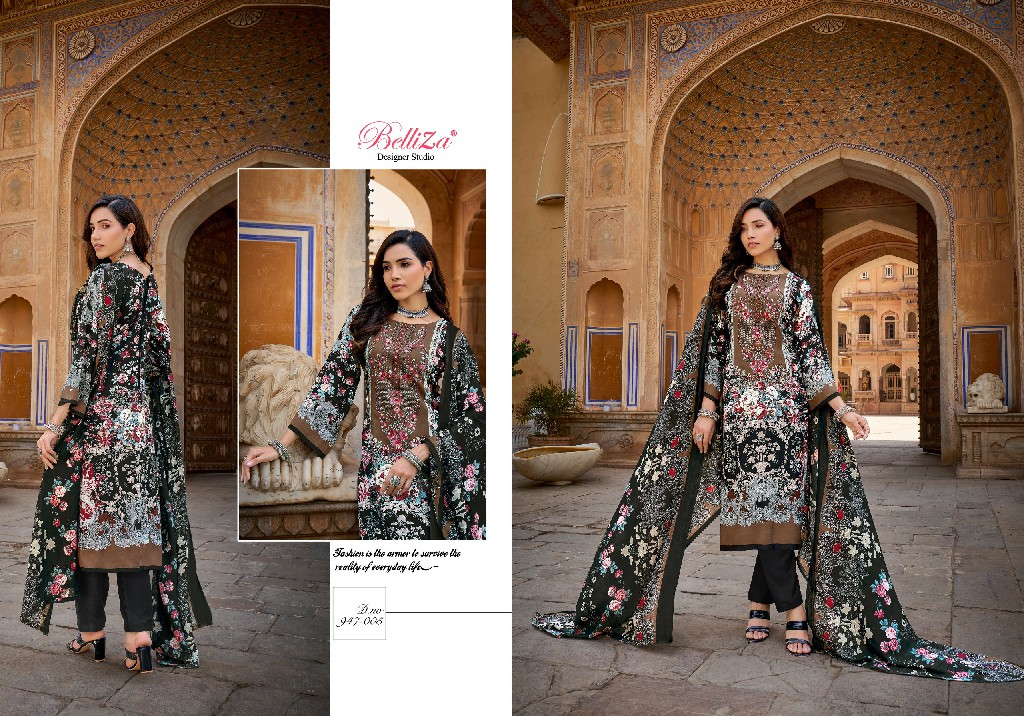 Belliza Riwayat Wholesale Pure Viscose Rayon With Self Embroidery Dress Material