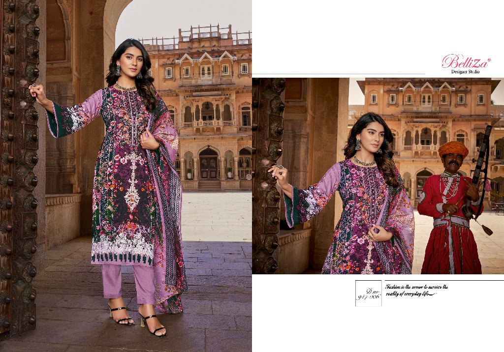 Belliza Riwayat Wholesale Pure Viscose Rayon With Self Embroidery Dress Material