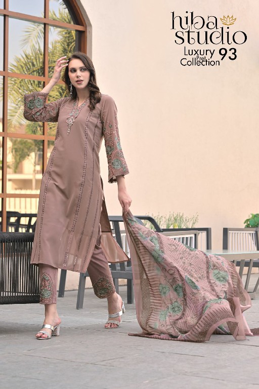 Hiba Studio LPC-93 Wholesale Georgette Fabrics Tunics With Pant And Dupatta