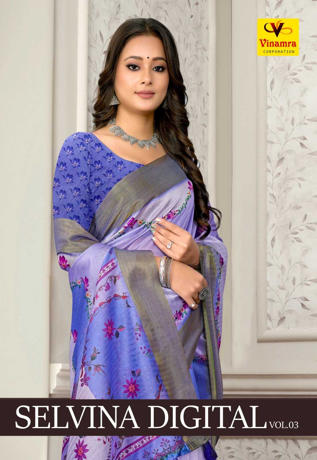 selvina digital vol 3 by vinamra attractive colour saree for women