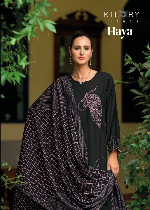 haya by kilory trendz foil printed viscose 3pcs ladies suits