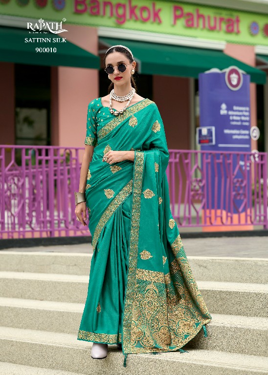 rajpath honey bee satin handwoven party wear saree for women