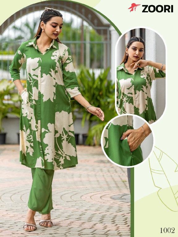 zoori alexa rayon print readymade classic look kurti with pant exports