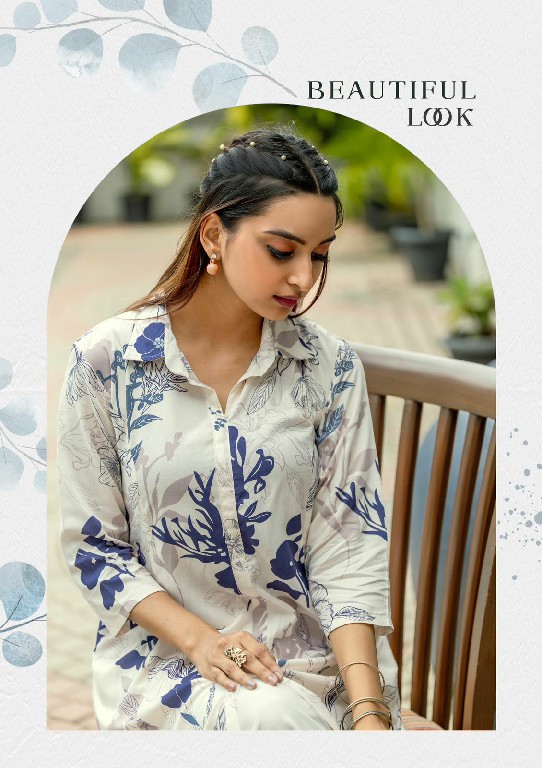 zoori alexa rayon print readymade classic look kurti with pant exports