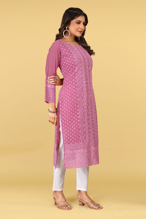 Seamore Pink Palak Vol-3 Wholesale Woman Lakhnawi Work Kurtis