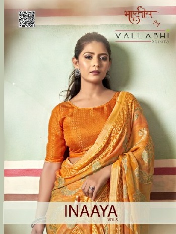 Vallabhi Inaaya Vol-5 wholesale Brasso Fabrics Indian Sarees