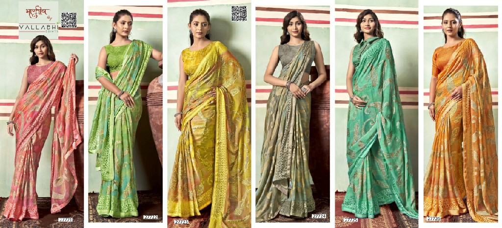 Vallabhi Inaaya Vol-5 wholesale Brasso Fabrics Indian Sarees