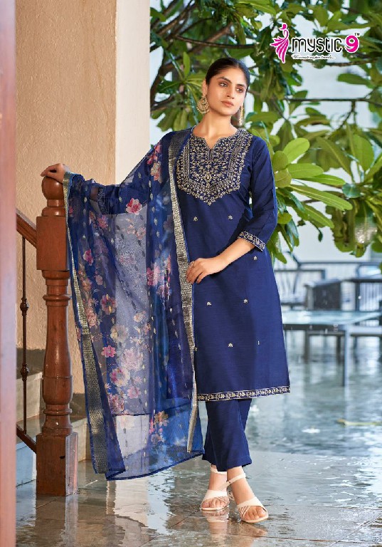 Mystic 9 Fiza Vol-1 Wholesale Banglore Silk Straight Top With Pant And Dupatta