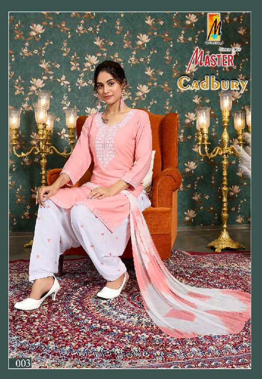 Master Cadbury Wholesale Rayon patiyala Readymade Suits