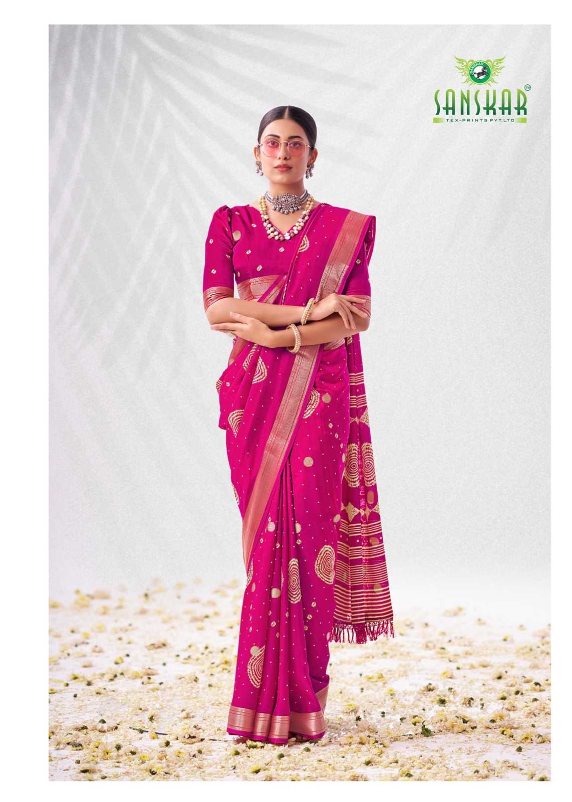 sanskar tex prints celebrate art cotton stylish colour saree collection