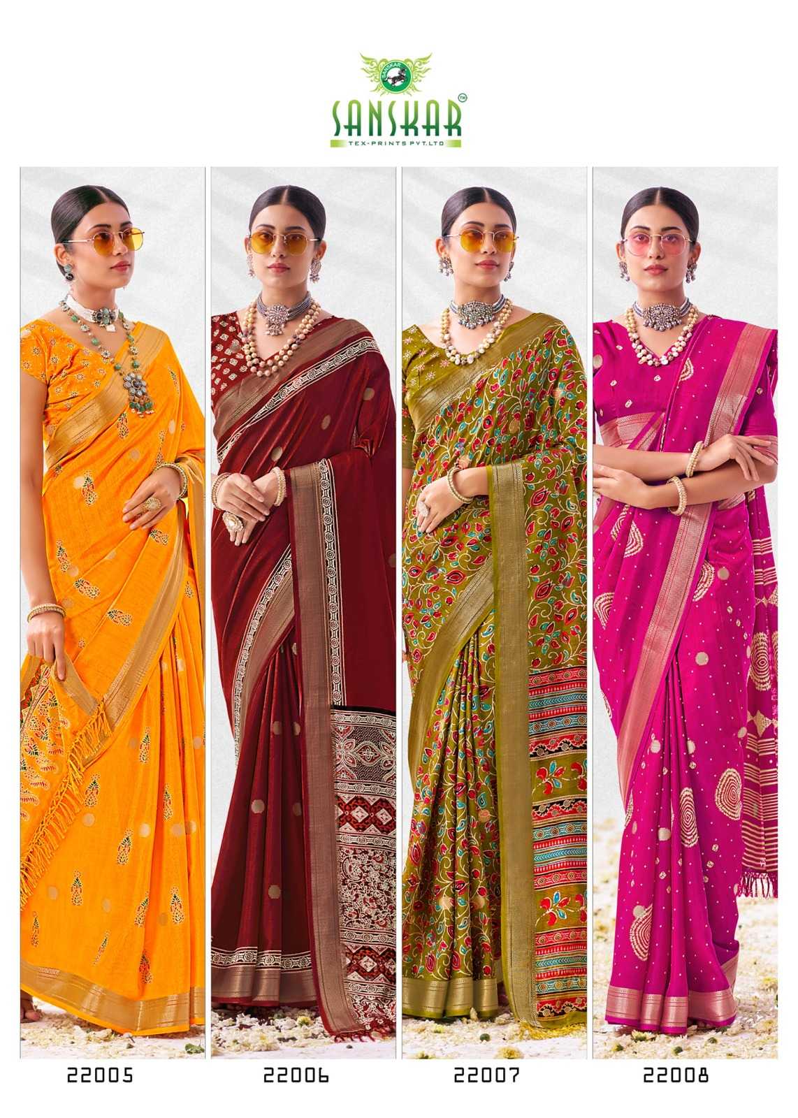 sanskar tex prints celebrate art cotton stylish colour saree collection