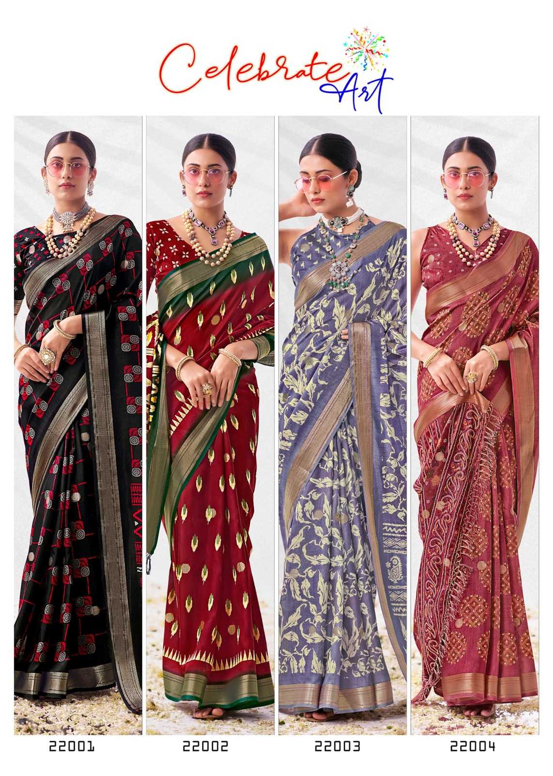 sanskar tex prints celebrate art cotton stylish colour saree collection