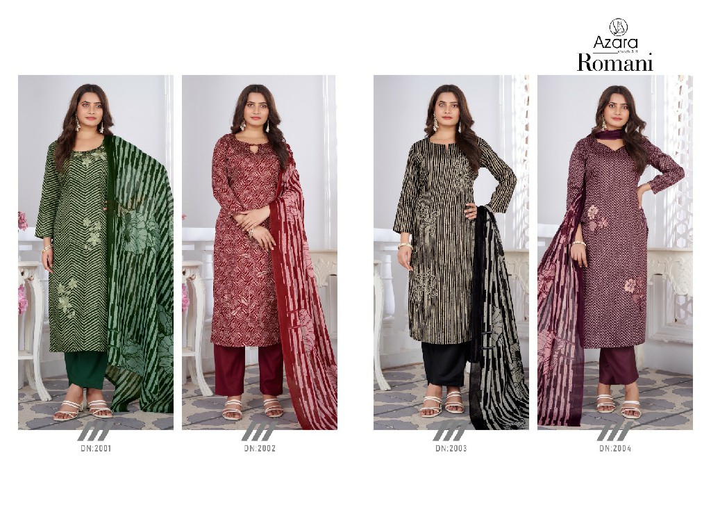 romani by azara radhika fashion designer printed cotton suits