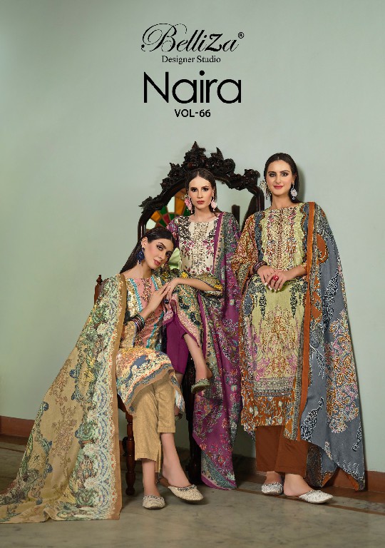 naira vol 66 by belliza designer traditional cotton prints pakistani 3pcs dress