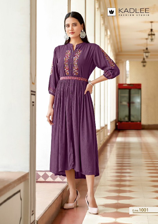 aashmin by kadlee wrinkle rayon readymade stylish look long kurtis