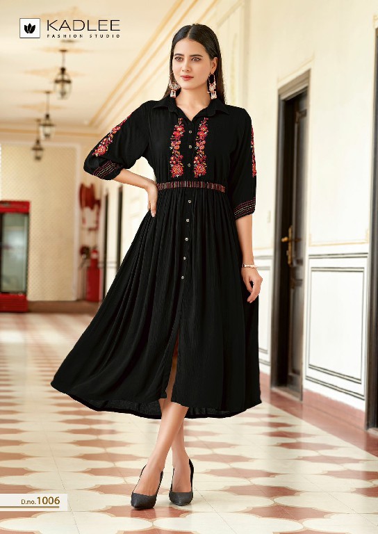 aashmin by kadlee wrinkle rayon readymade stylish look long kurtis