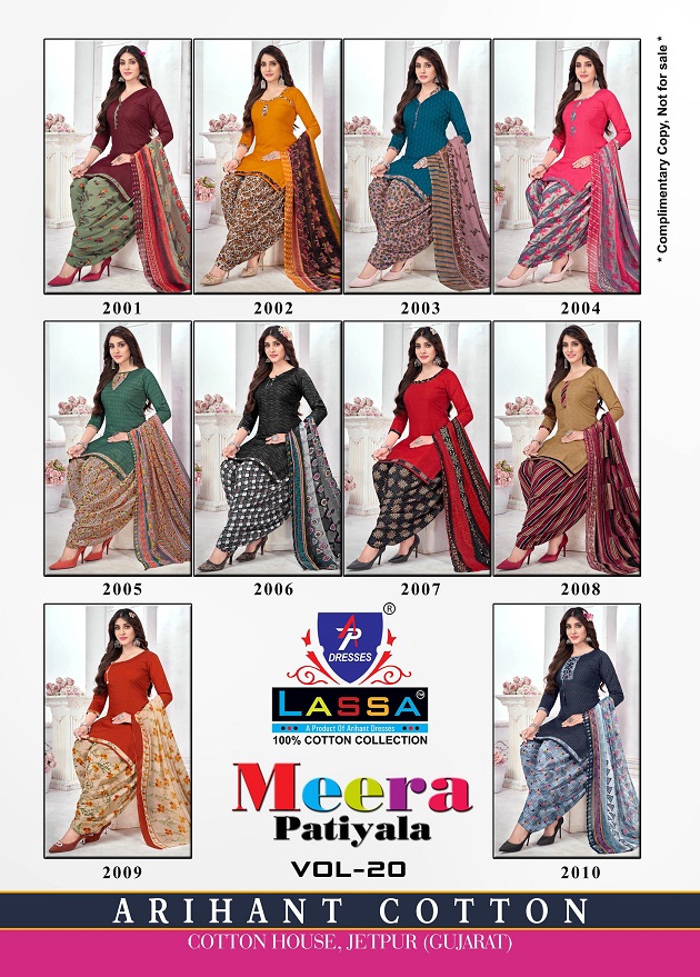 Arihant Lassa Meera Patiyala Vol-20 Wholesale Pure Cotton Dress Material