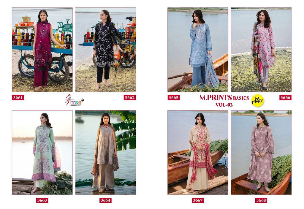 m prints basics vol 2 by shree fabs pure cotton print stylish suits