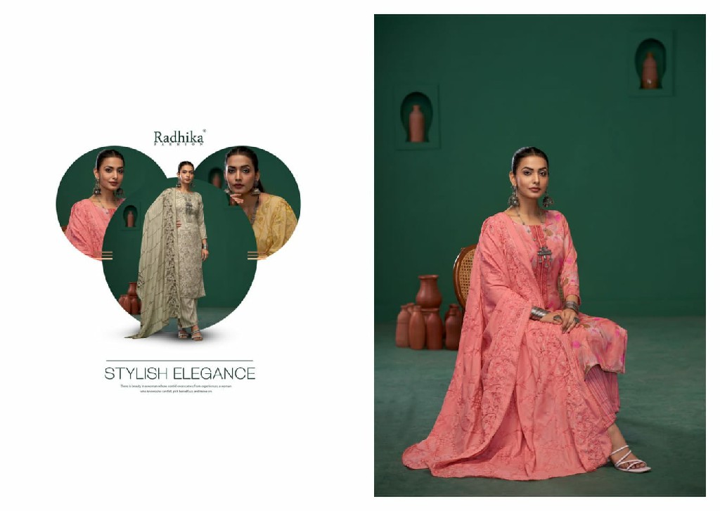 barfi vol 3 by azara radhika fashion cotton print embroidery work unstitch 3pcs dress