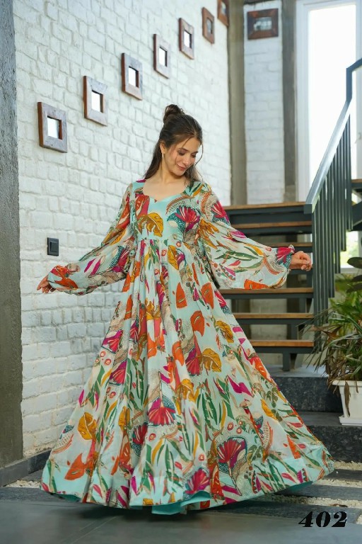 Lucaya Clora Vol-4 Wholesale Heavy Air Tex Chinon Gown Catalog