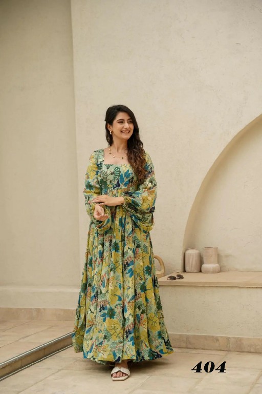 Lucaya Clora Vol-4 Wholesale Heavy Air Tex Chinon Gown Catalog