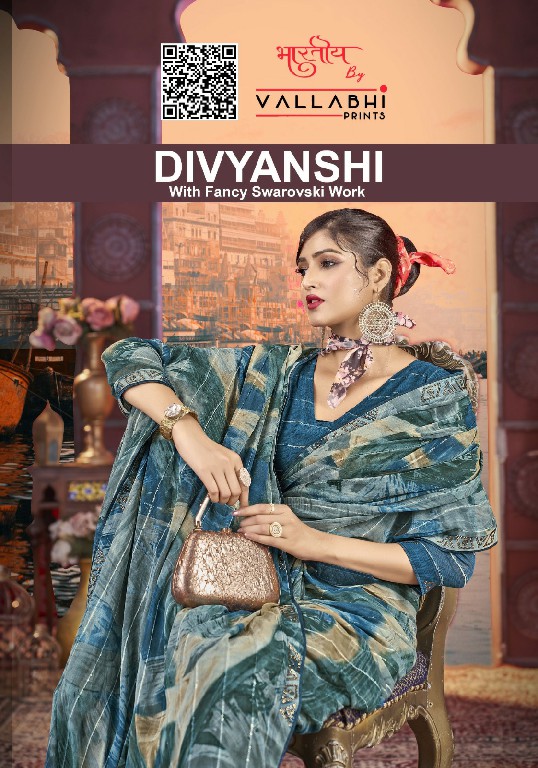 Vallabhi Divyanshi Wholesale Fancy Swarovski Work Sarees