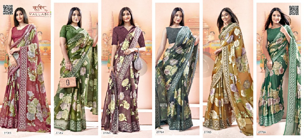 Vallabhi Inaaya Vol-6 wholesale Brasso Fabrics Indian Sarees