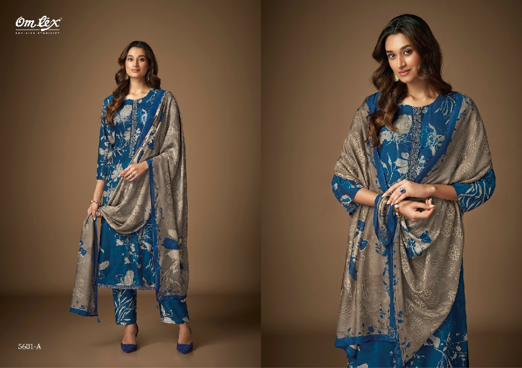 Omtex Sayuri Wholesale Daisy Silk With Embroidery Lace Work Suits