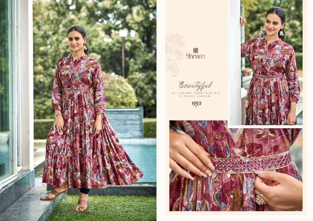 Shreen Rashi Vol-11 Wholesale 14 Kg Reyon Foil Print Anarkali Kurtis