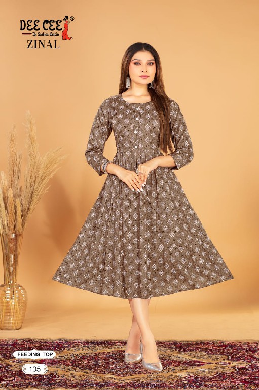 Dee Cee Zinal Wholesale Three Flared Long Feeding Kurtis